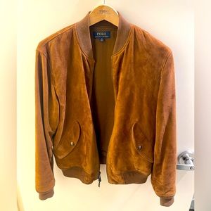 Ralph lauren suede bomber jacket in size medium